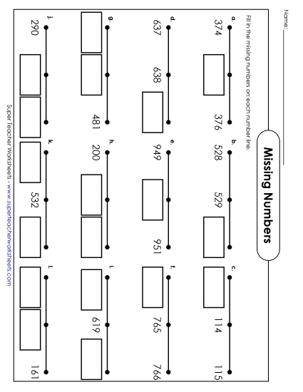 Number Line (3-Digit)