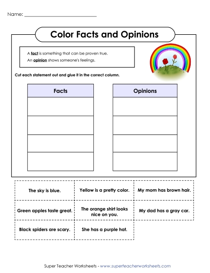 Fact-Opinion Cut & Paste (Basic)