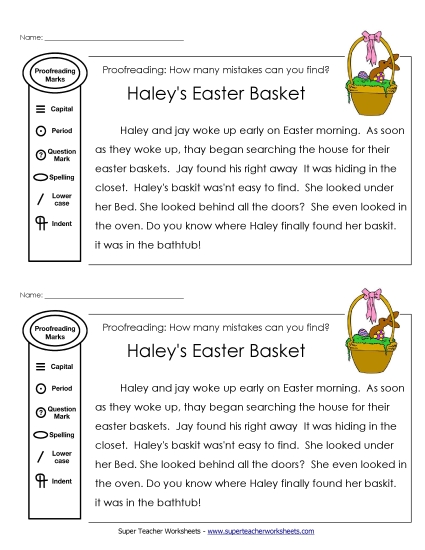 Proofreading:  Haley\'s Basket