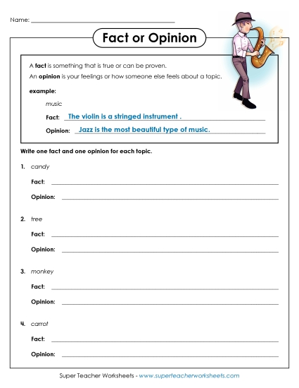 Writing Facts and Opinions