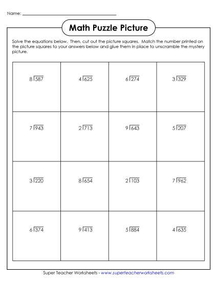 Division Puzzle: Earth Day