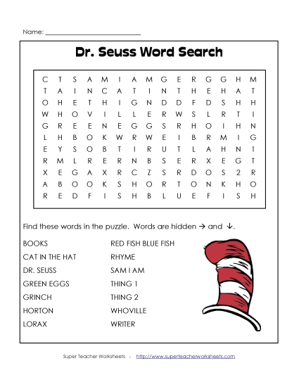 Dr. Seuss Word Search