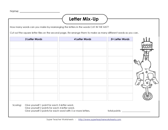 Letter Mix-Up: Seuss (Intermediate)