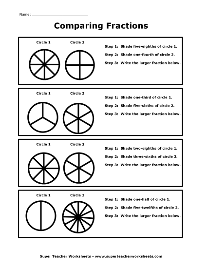 Comparing Fraction Circles