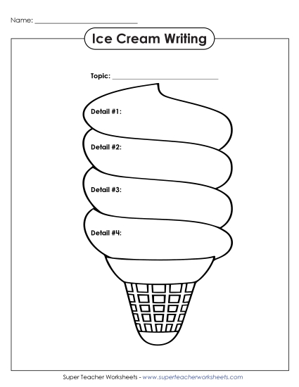 Writing a Paragraph - Ice Cream (no lines)