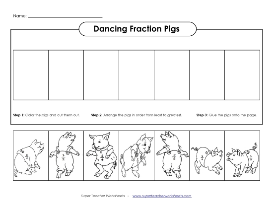 Ordering Fractions: Dancing Pigs