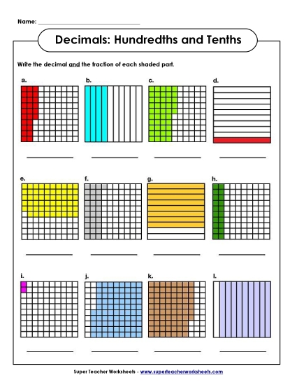 Hundredths  and Tenths - Pictures