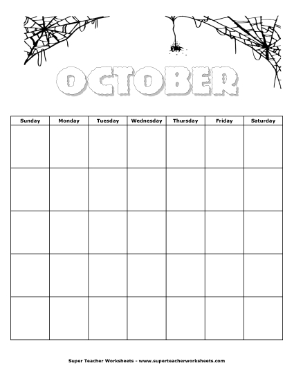 October Calendar (Halloween)