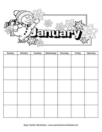 January Calendar (Winter)