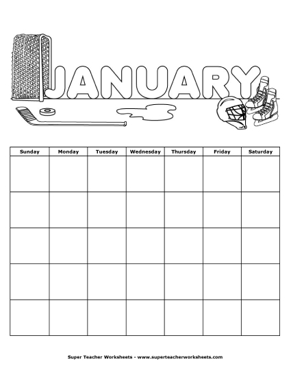 January Calendar (Hockey)