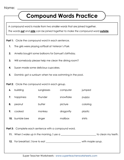 Compound Word Practice
