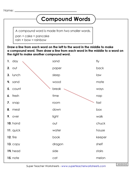 Compound Words<br>Draw Lines