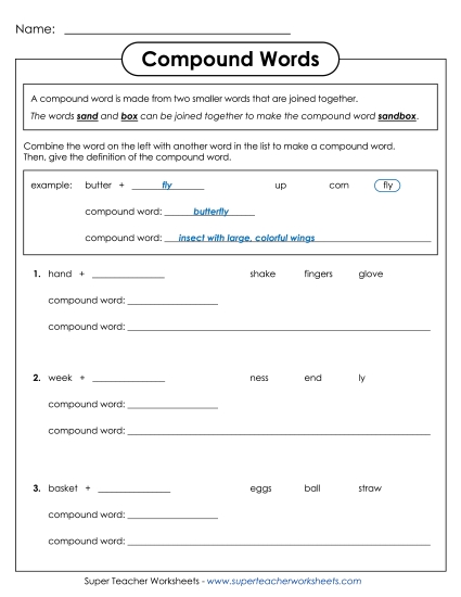 Compound Word Worksheet