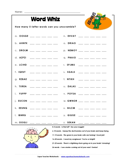 5-Letter Word Whiz (Medium Difficulty)