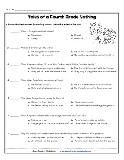 Reading Comprehension Questions (Whole Book)