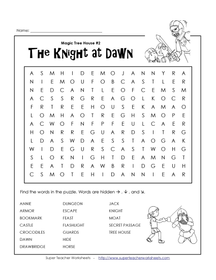 Knight at Dawn Word Search