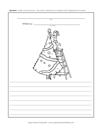 Writing - Tree Topper Christmas Worksheet