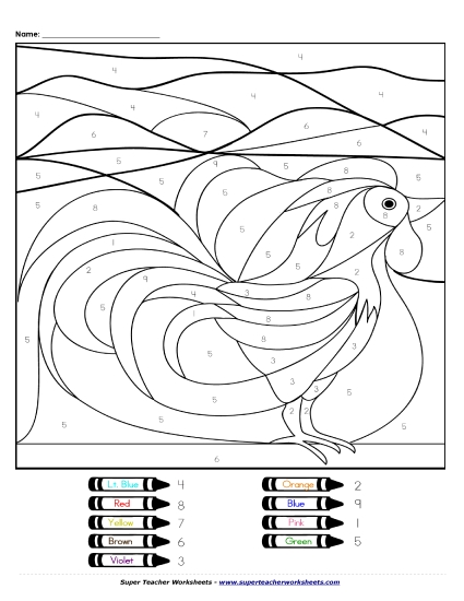 Color-by-Number - Rooster