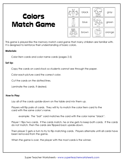 Colors - Memory Match Game