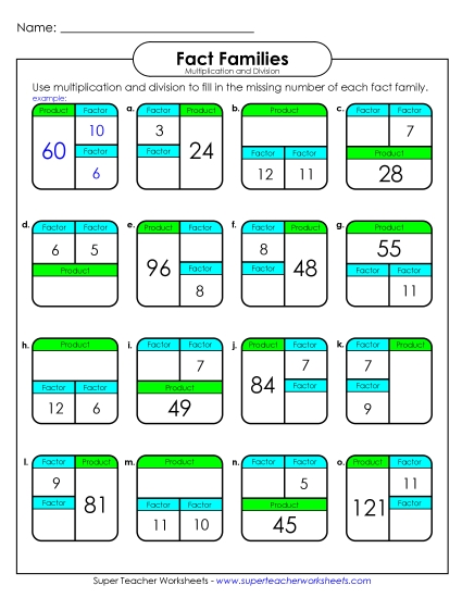 Fact Family - Boxes (0-12s)