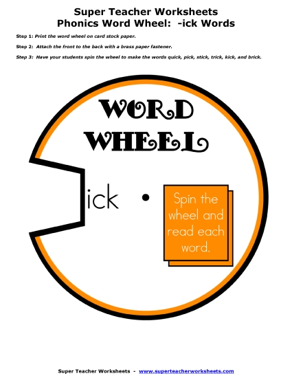 -ick Word Wheel
