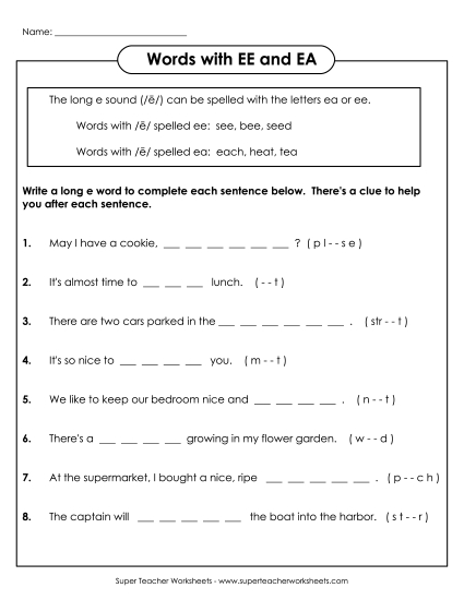 Sentences: EE and EA