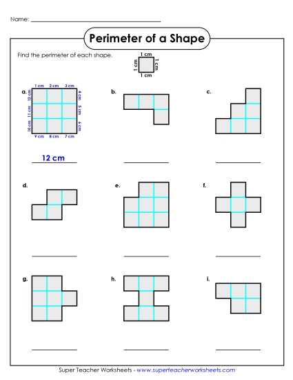 Perimeter Worksheet (Basic)