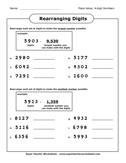 Rearranging Digits (4-Digit)