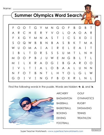 Summer Olympics Word Search