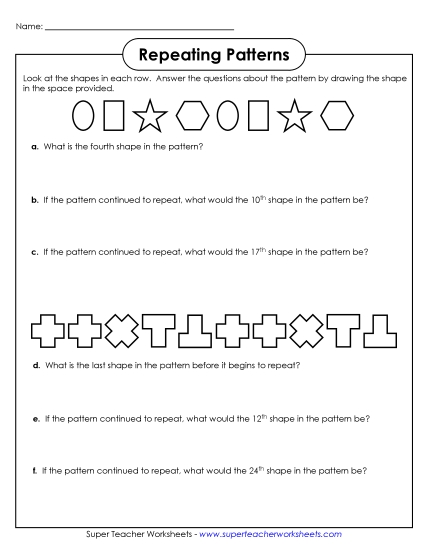 Picture Patterns with Questions