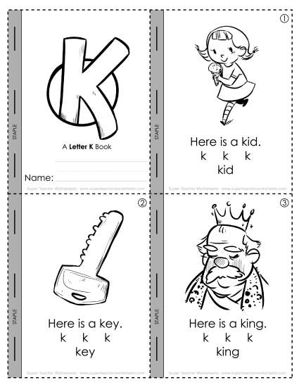 Letter K Mini-Book