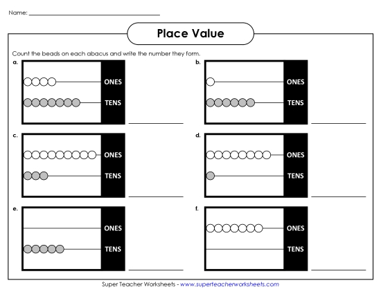 Abacus Place Value (2-Digit)