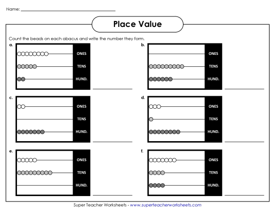 Abacus Place Value (3 Digit)