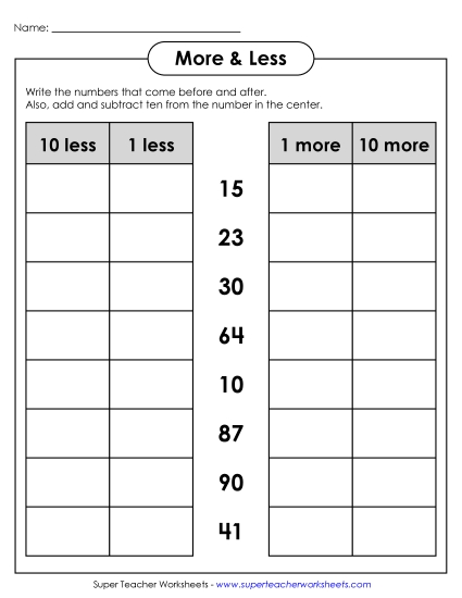 More & Less (2-Digit)