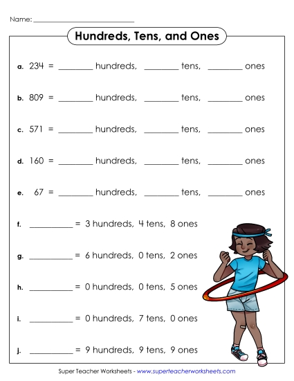 Hundreds, Tens and Ones