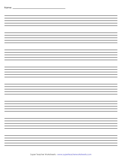 Staff Paper (No Clef - Smaller)