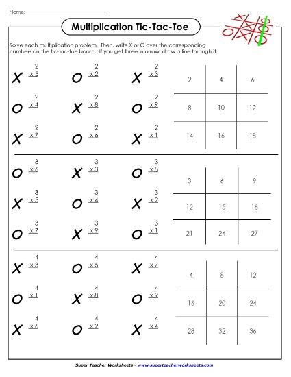 Multiplication Tic-Tac-Toe