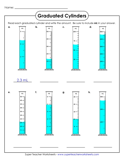 Graduated Cylinders (Mixed - Some Decimals)