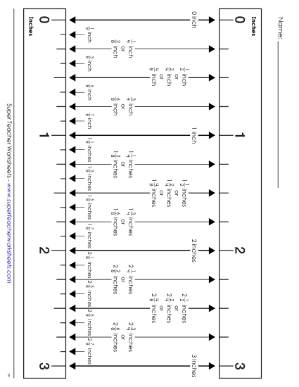Eighth Inch Ruler with Fractions