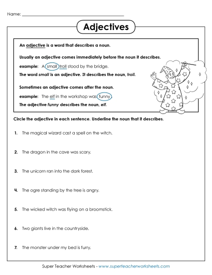 Adjectives That Come After Nouns