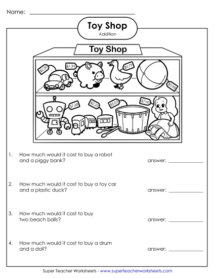 Adding Money - Toy Shop
