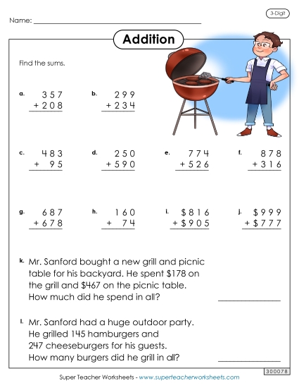 3-Digit Addition Worksheet
