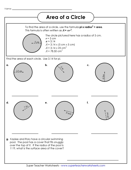 Area of a Circle 1 (Intermediate)