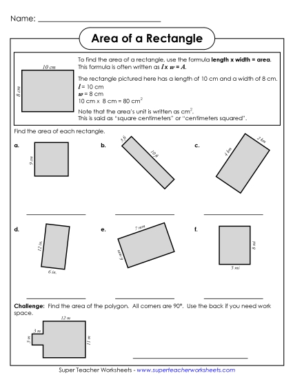 Area of a Rectangle 1