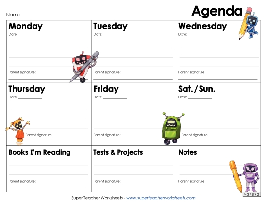 Robot Homework Agenda