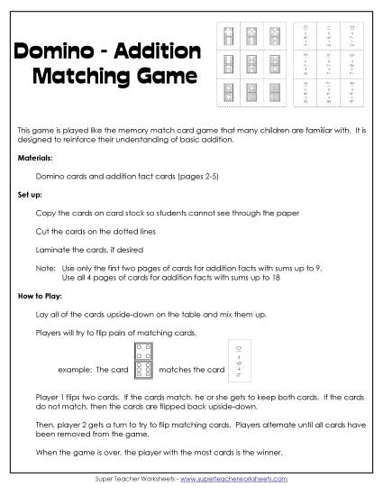 Domino - Addition Matching Game