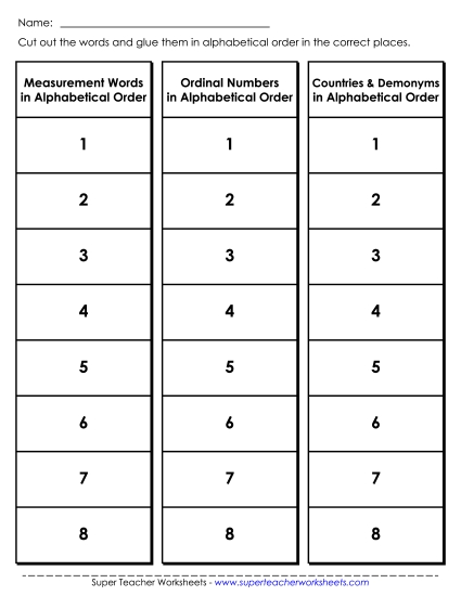 Advanced Cut-and-Glue Activity