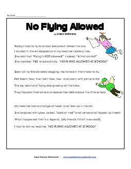 No Flying in School (Poem)