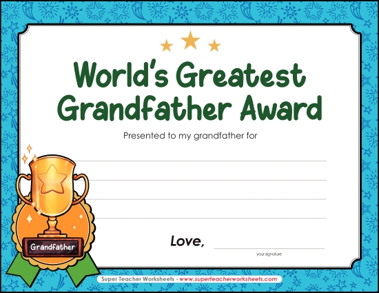 World\'s Greatest Grandfather Award
