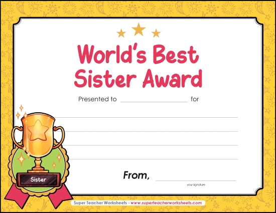 World\'s Best Sister Award